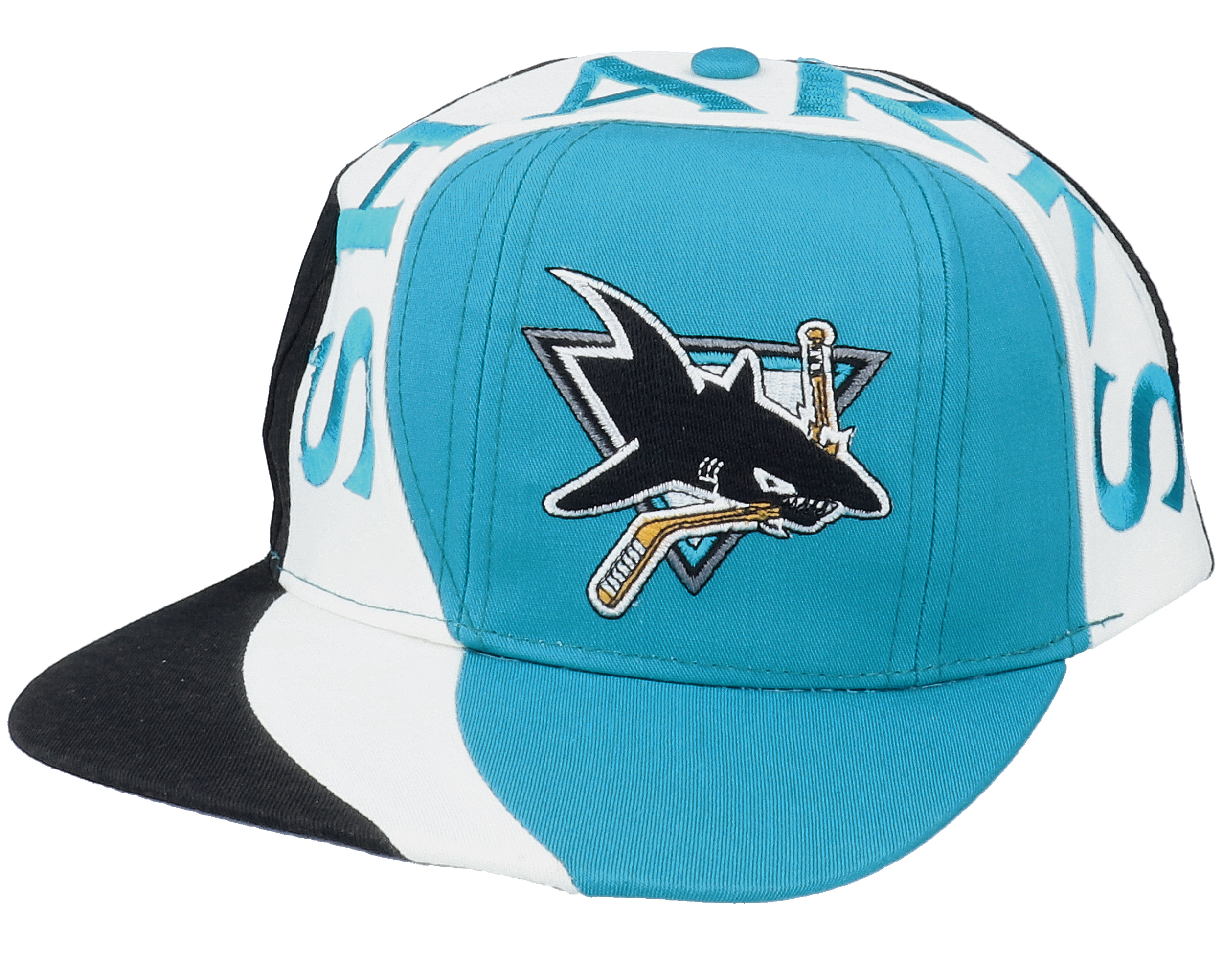 San Jose Sharks Vortex NHL Vintage Teal/Black Snapback - Twins Enterprise