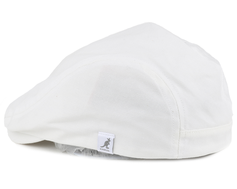 Cotton White Flat Cap Kangol caps Hatstore.co.uk