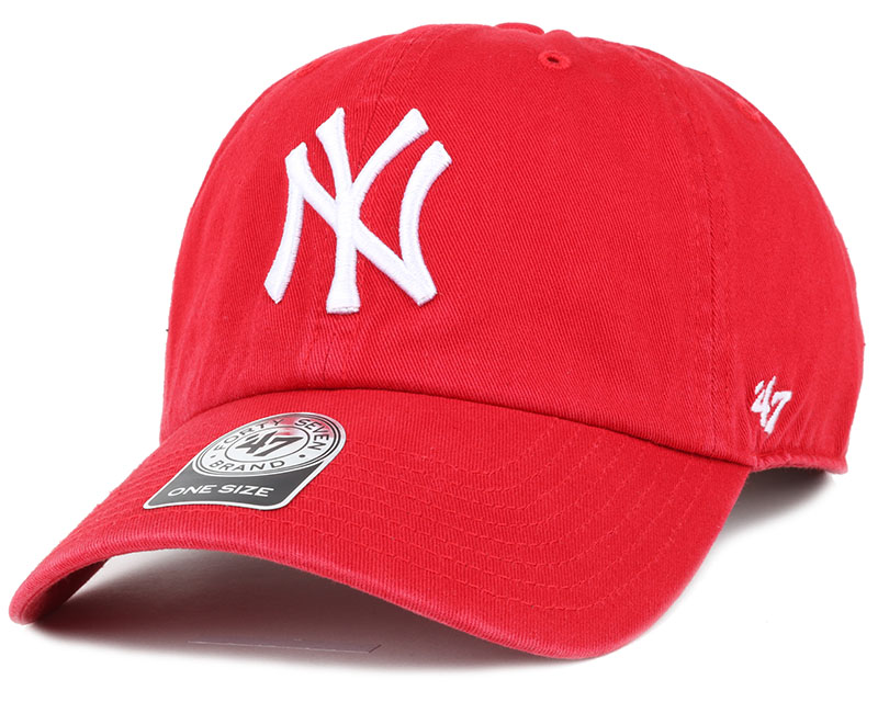 NY Yankees Clean Up Red Adjustable - 47 Brand caps | Hatstore.co.uk