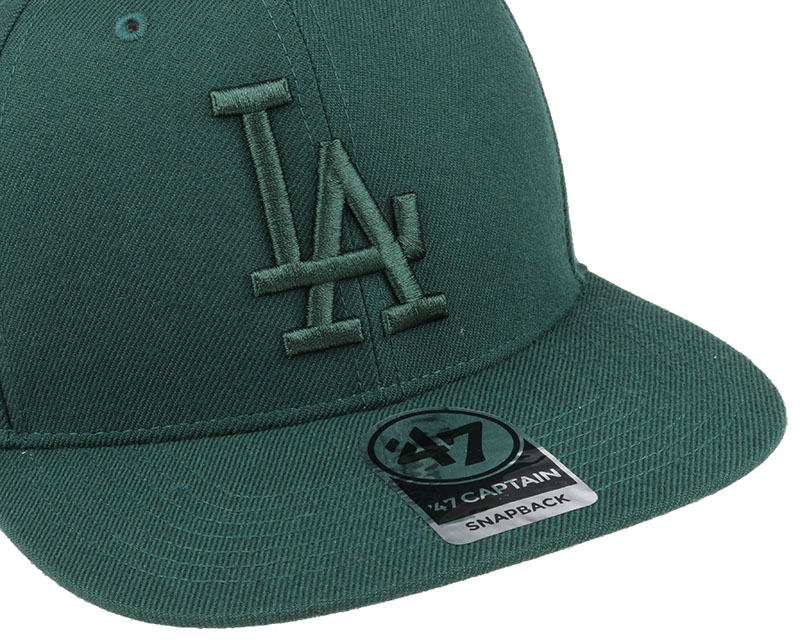 LA Dodgers No Shot Captain Dark Green Snapback 47 Brand caps