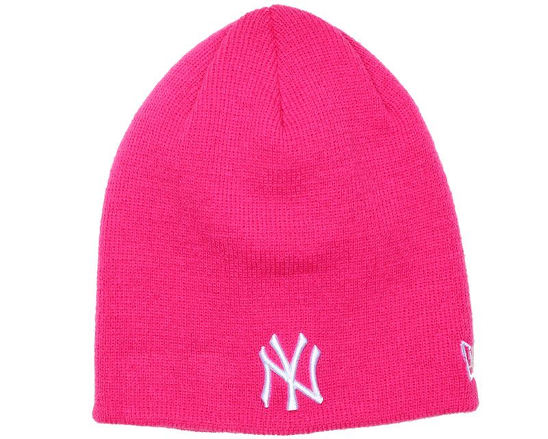 Kids NY Yankees Skull Pink Beanie New Era beanies Hatstore.co.uk