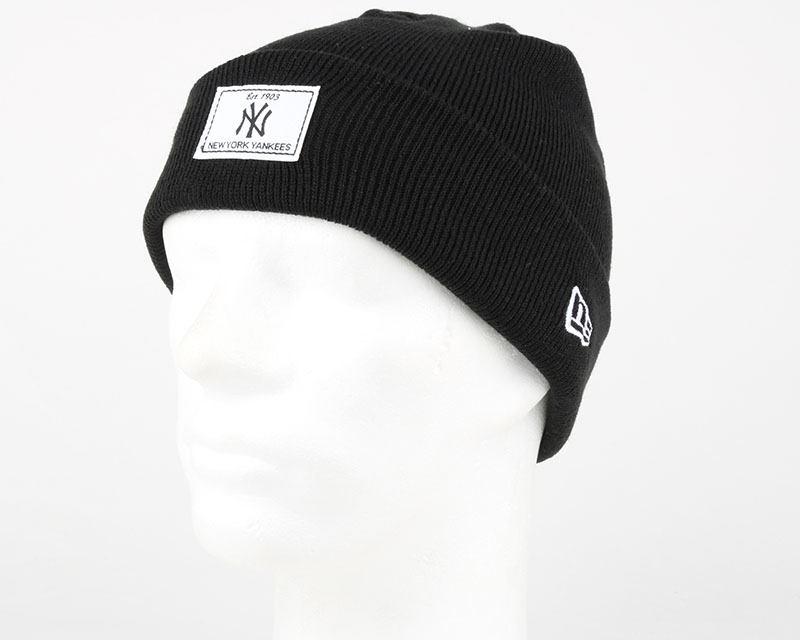NY Yankees Patch Rectangle Black Beanie New Era beanies