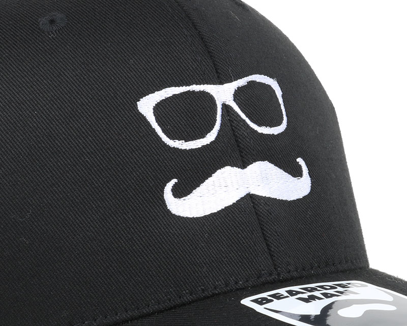 Mr. Mustache Black Flexfit Bearded Man caps