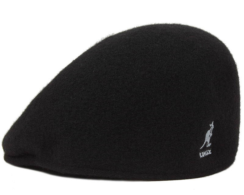 Seamless Wool 507 Black Flat Cap - Kangol caps | Hatstore.co.uk