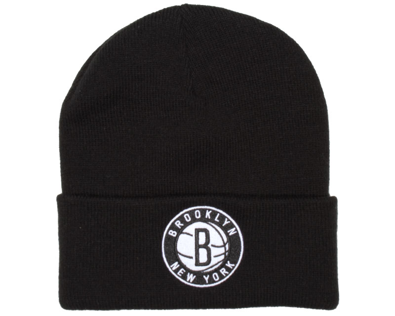 Brooklyn Nets Black Logo Beanie - Mitchell & Ness beanies ...