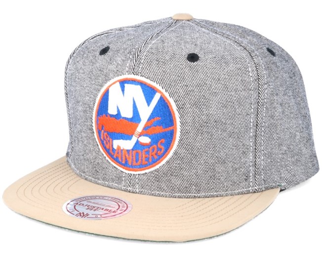NY Islanders Denim Khaki Snapback - Mitchell & Ness caps | Hatstore.co.uk