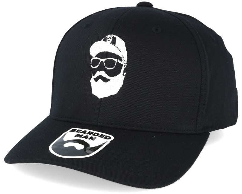 Cap Man Black Flexfit Bearded Man caps Hatstore.no