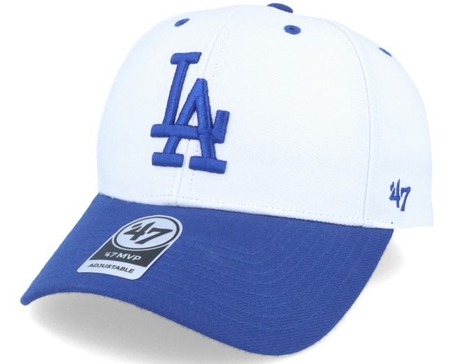 Los Angeles Dodgers Audible 2 Tone Mvp White Blue Adjustable 47 Brand Cap Hatstore De