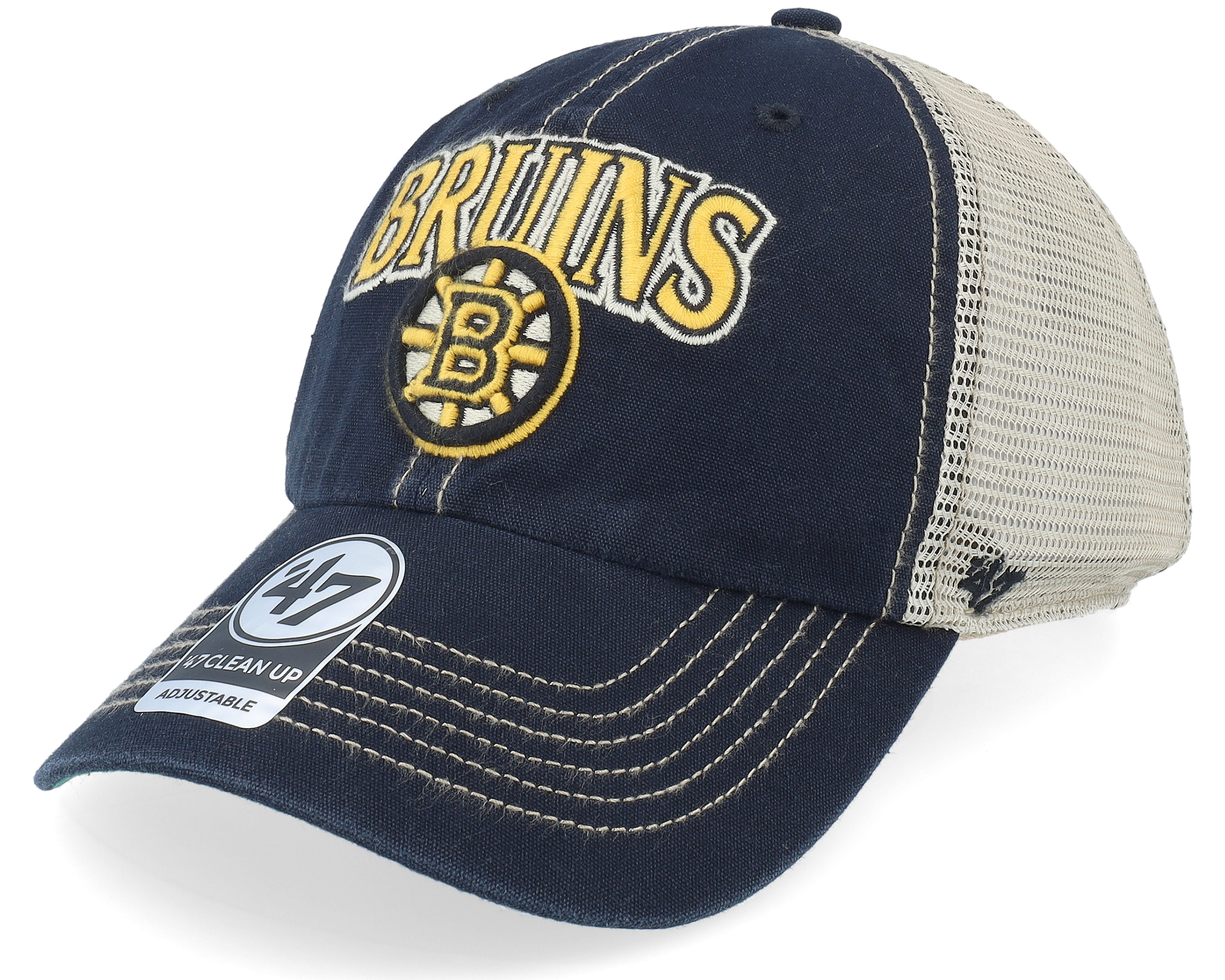 Boston Bruins Tuscaloosa Clean Up Dad Cap Vintage Black/Beige Trucker - 47 Brand caps ...