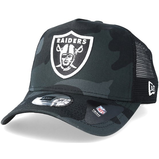 raiders camo trucker hat