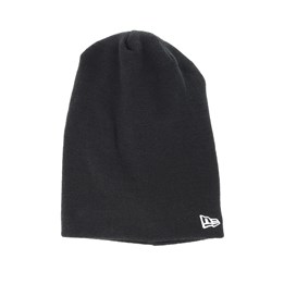 Essential Long Knit Black Beanie - New 