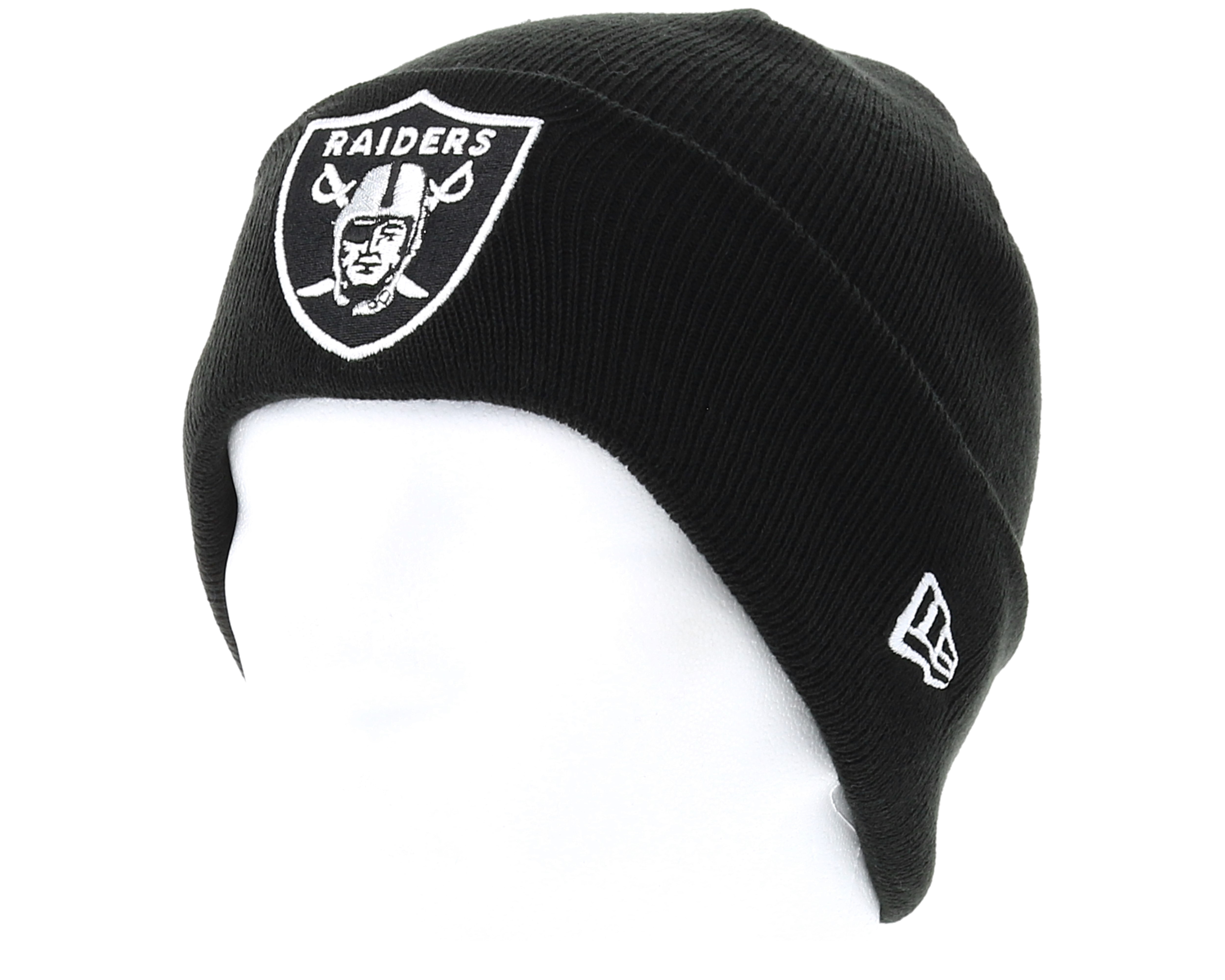 Oakland Raiders Team Essential Knit Black/White Cuff New Era beanies