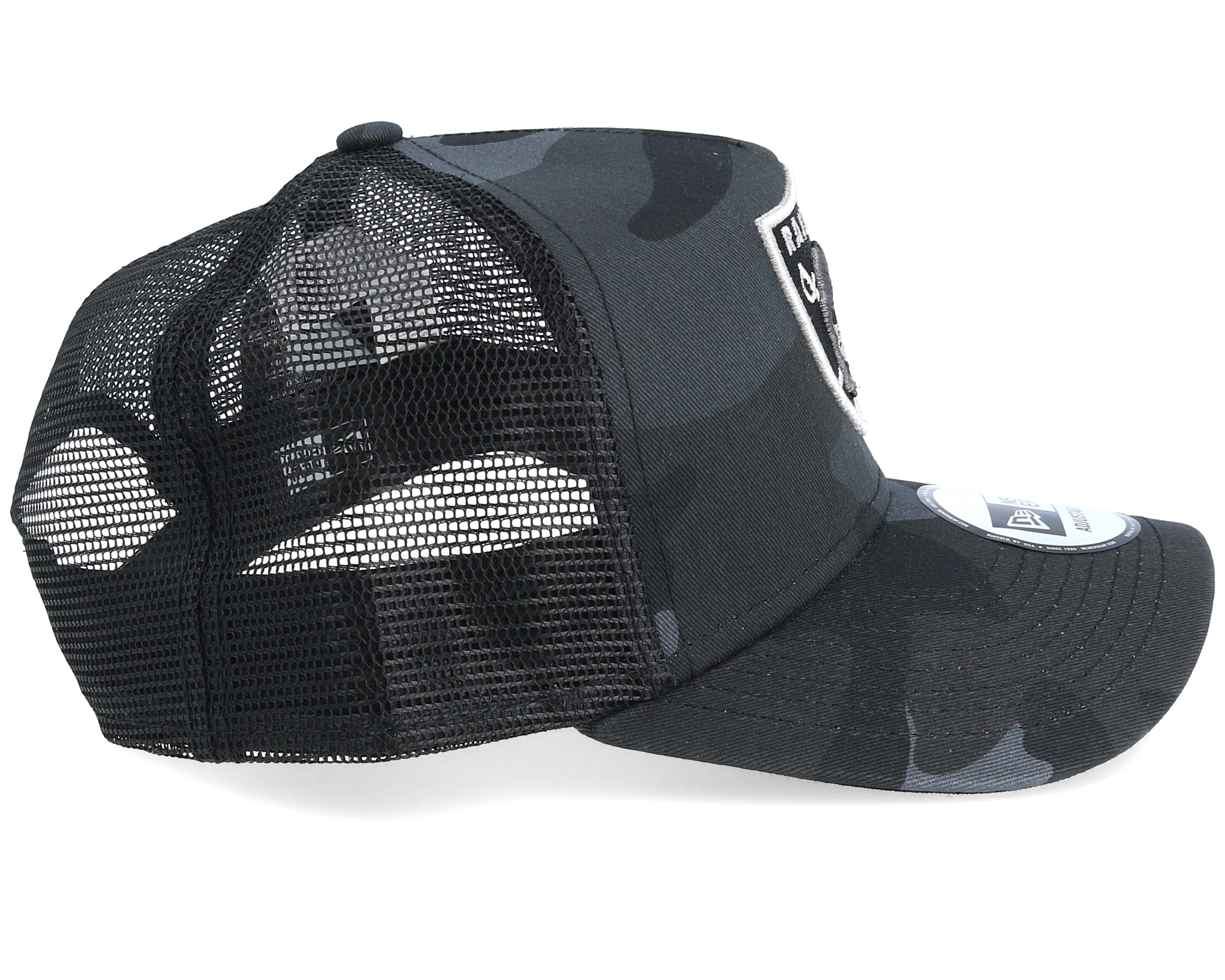 raiders camo trucker hat