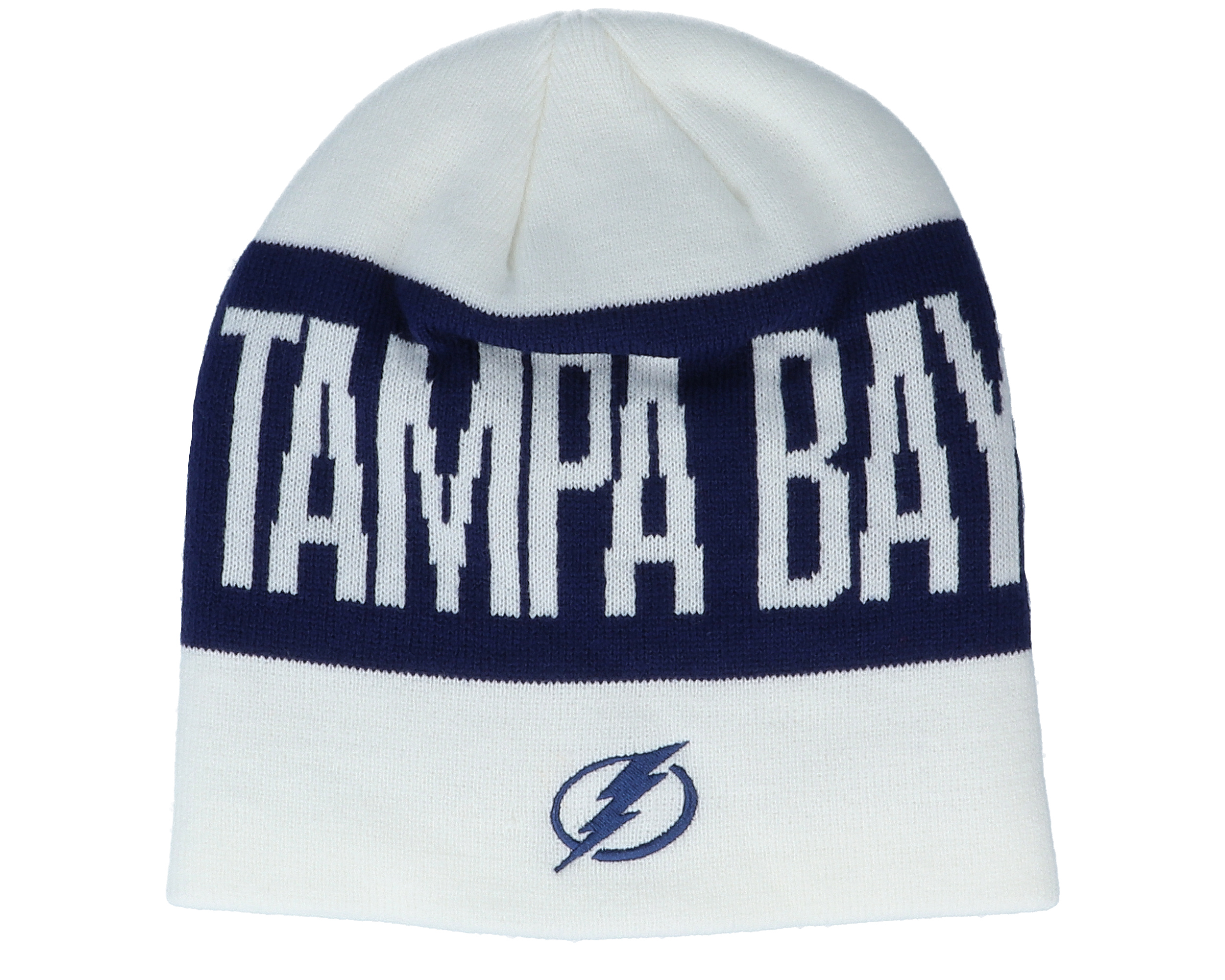 Tampa Bay Lightning 19 White/Navy Beanie Adidas pipot Hatstore.fi