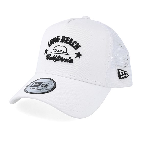 Long Beach California White Trucker New Era Caps Hatstoreworld Com