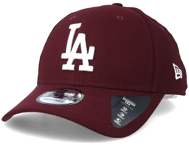New Era 59FIFTY Los Angeles LA Dodgers Fitted Hat Cap Maroon//White