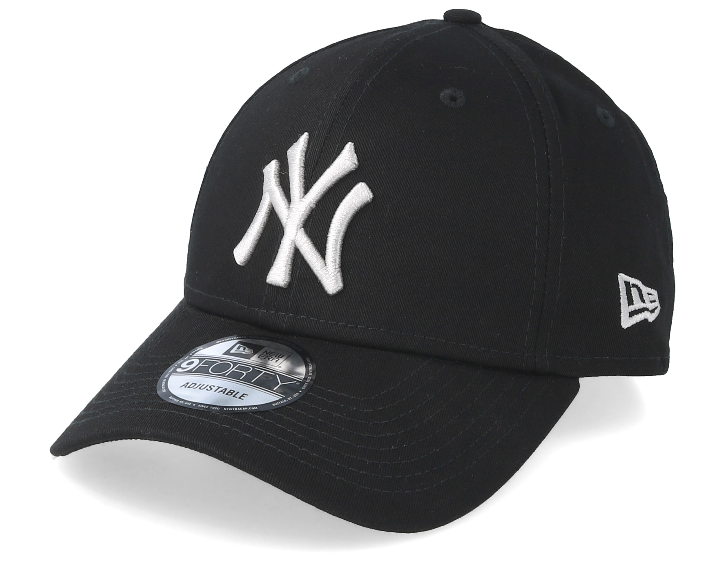 New York Yankees League Essential 9Forty Black/Silver Adjustable - New ...