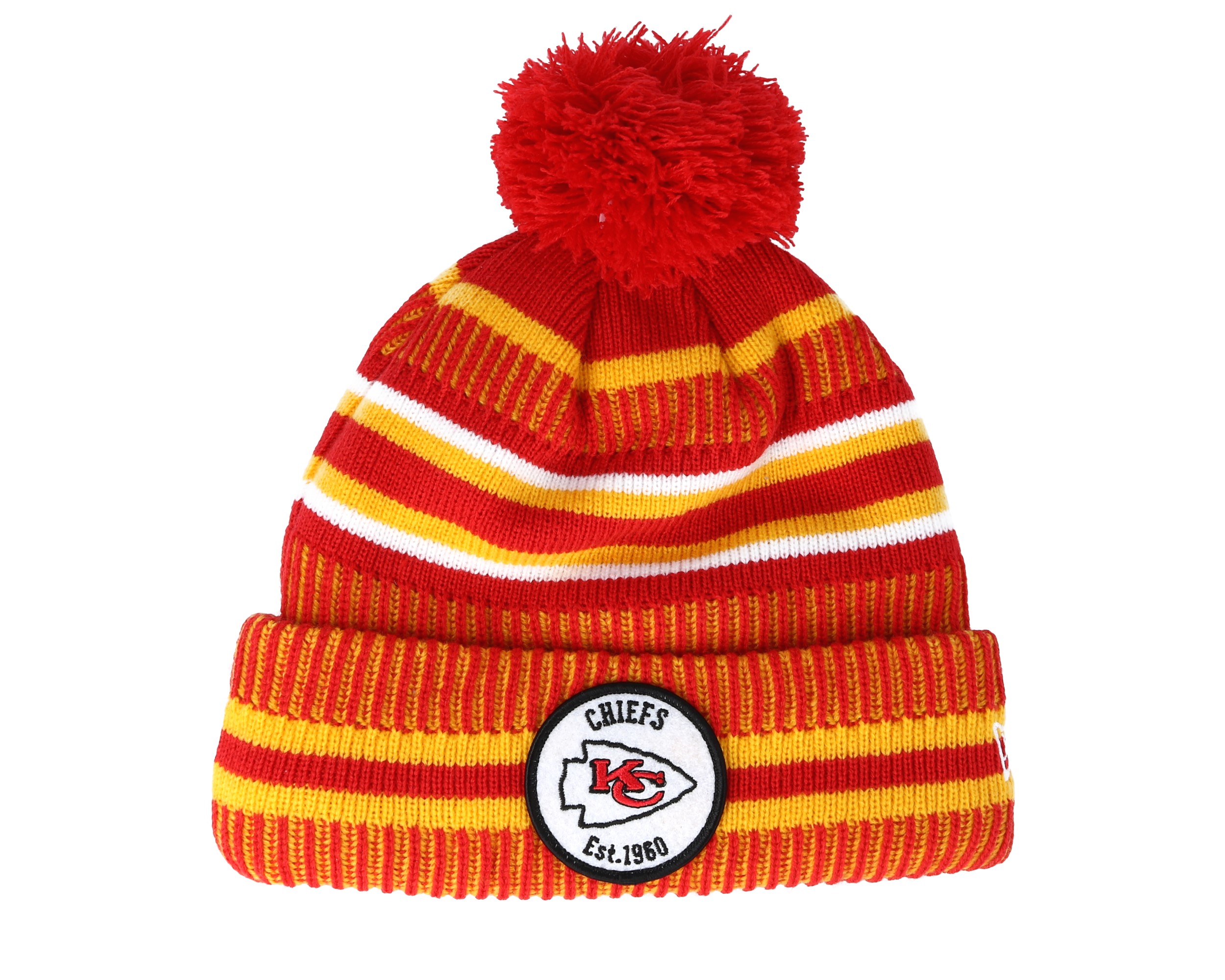 Kansas City Chiefs On Field 19 Sport Knit 2 Red/Yellow Pom ...