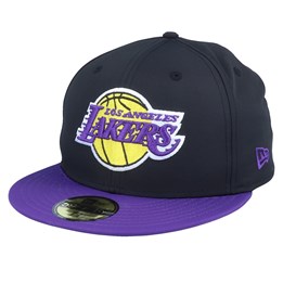 New Era 59Fifty Hat Los Angeles Lakers League Basic Purple/ Dark Purple Fitted Cap
