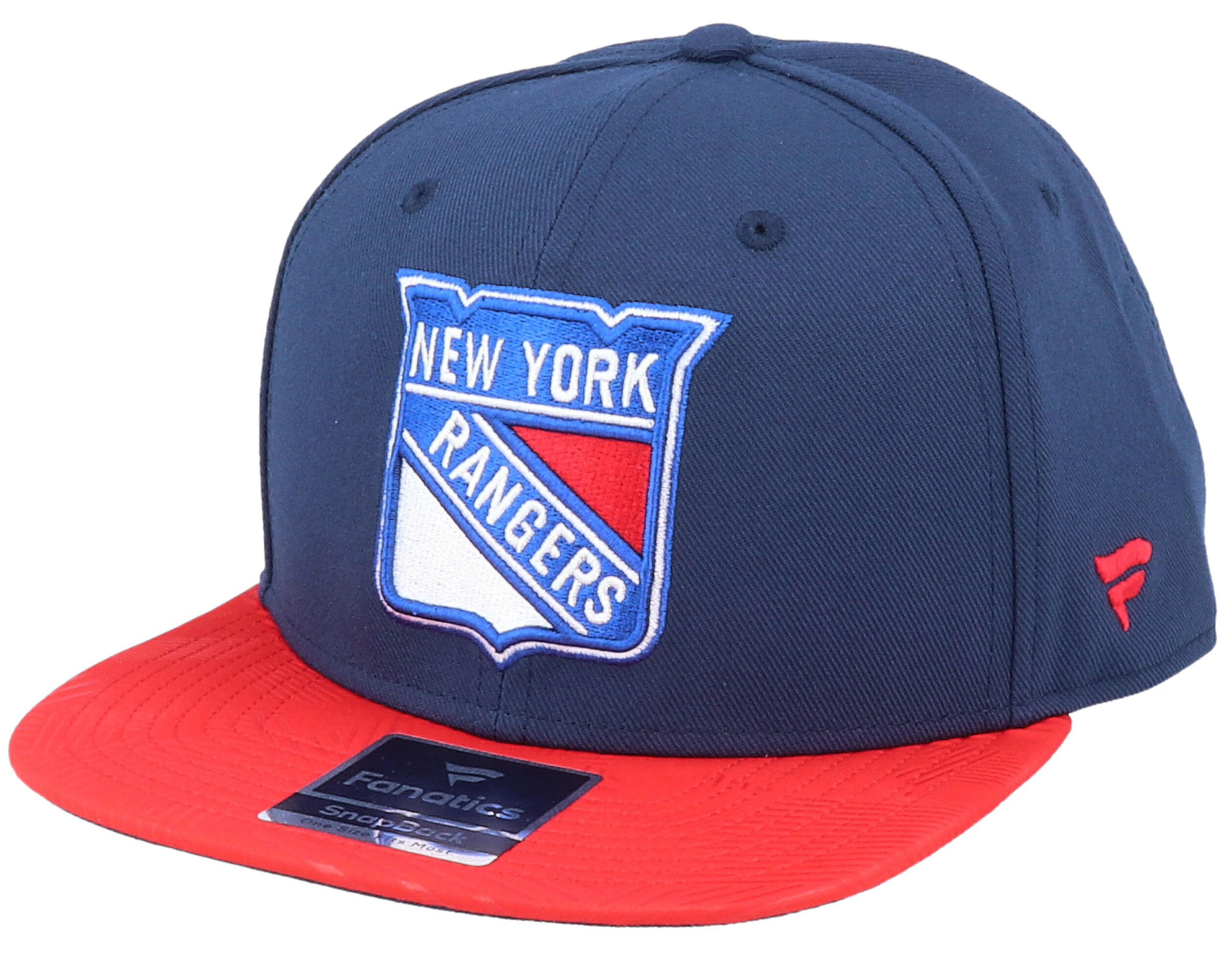 New York Rangers Iconic Defender Athletic Navy/Red Snapback - Fanatics caps - Hatstore.dk