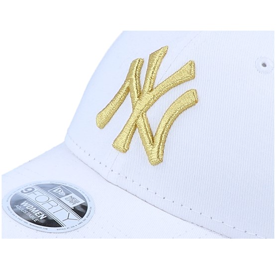 white and gold yankees hat