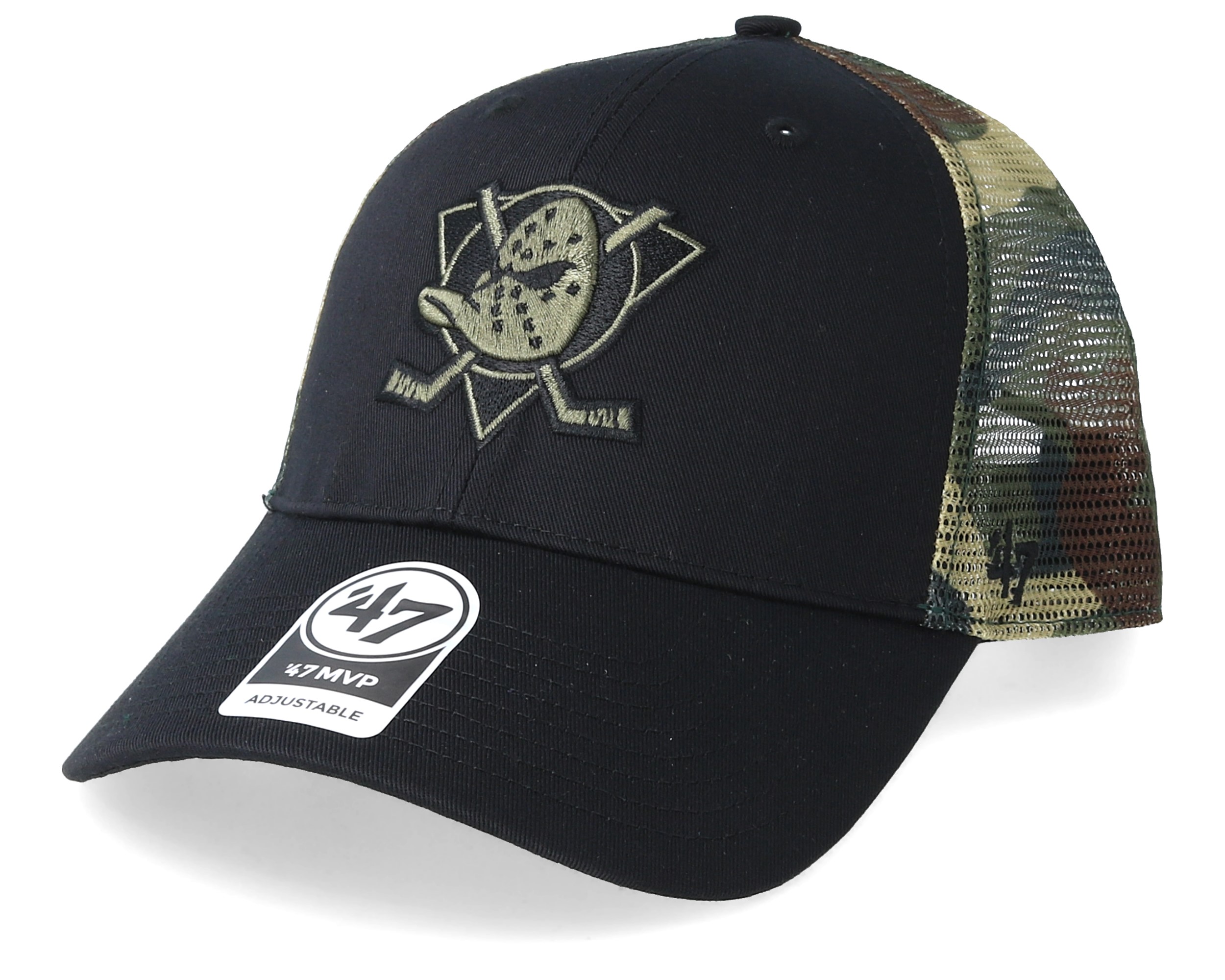 Anaheim Ducks Back Switch 47 Mvp Black/Camo Trucker 47 Brand caps