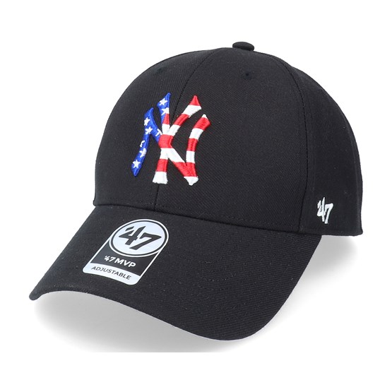 New York Yankees Flag Fill Mvp Black Adjustable - 47 Brand caps ...