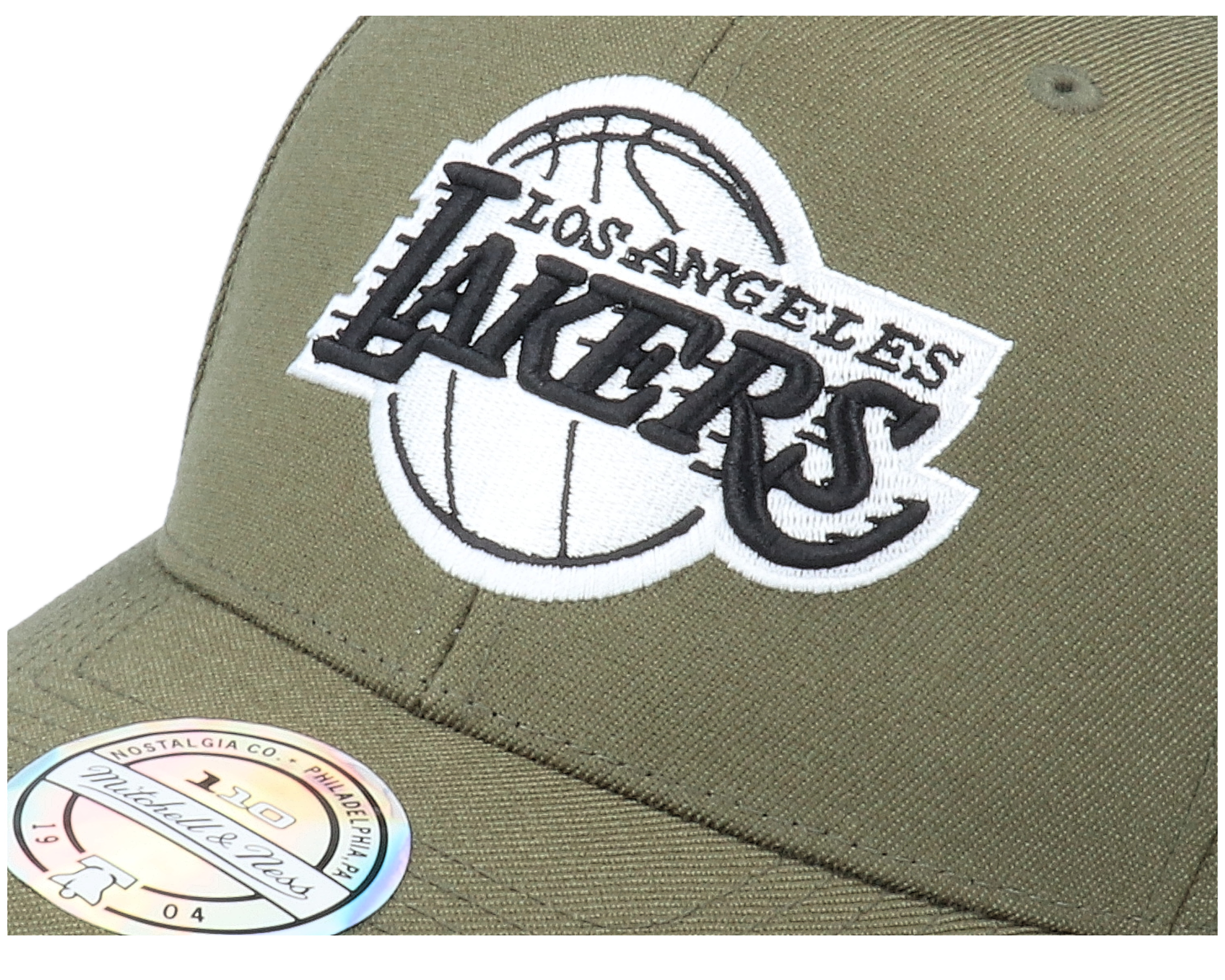 LA Lakers Black/White Olive Adjustable - Mitchell & Ness ...