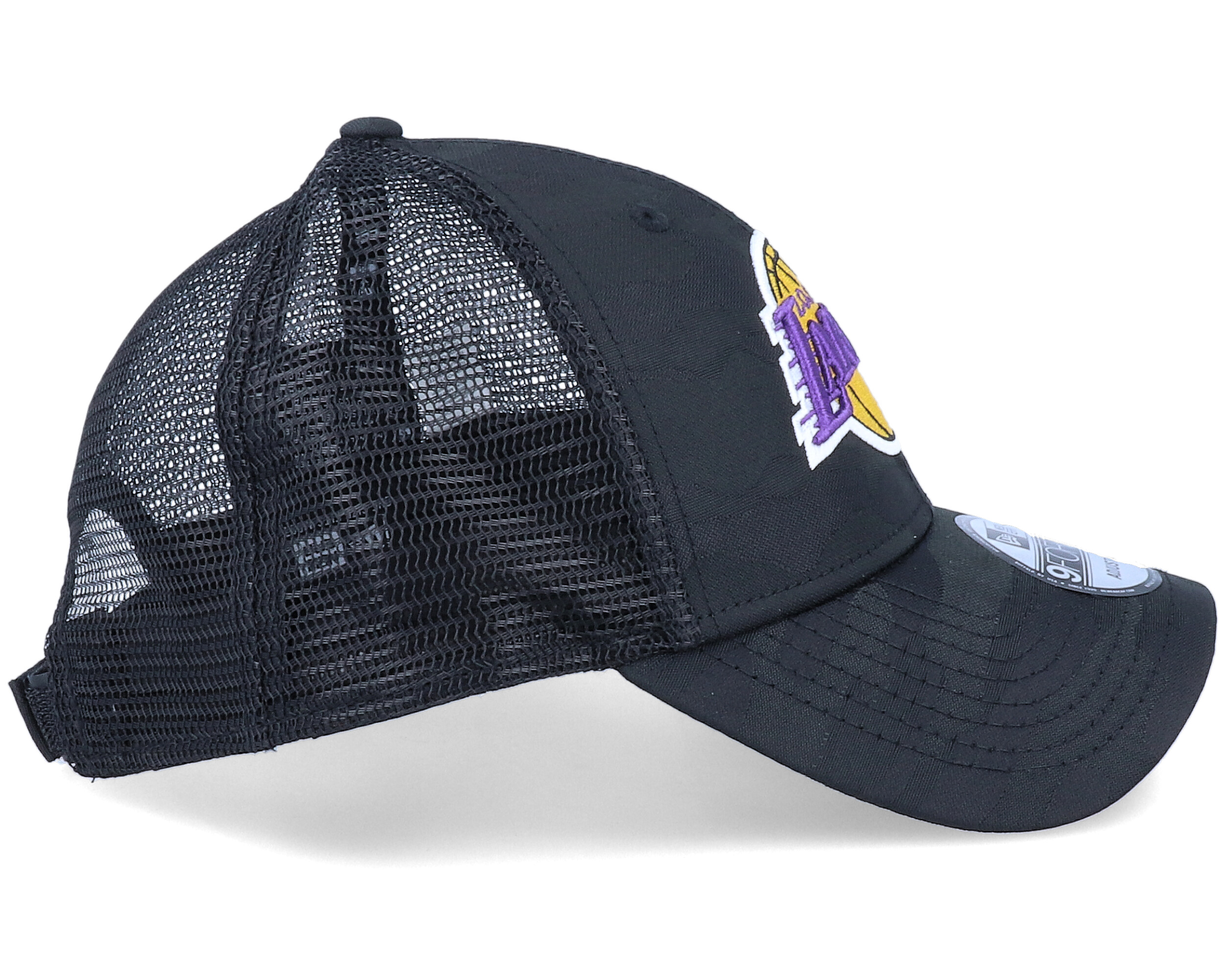 LA Lakers Seasonal 9Forty The League Black Camo Trucker New Era caps