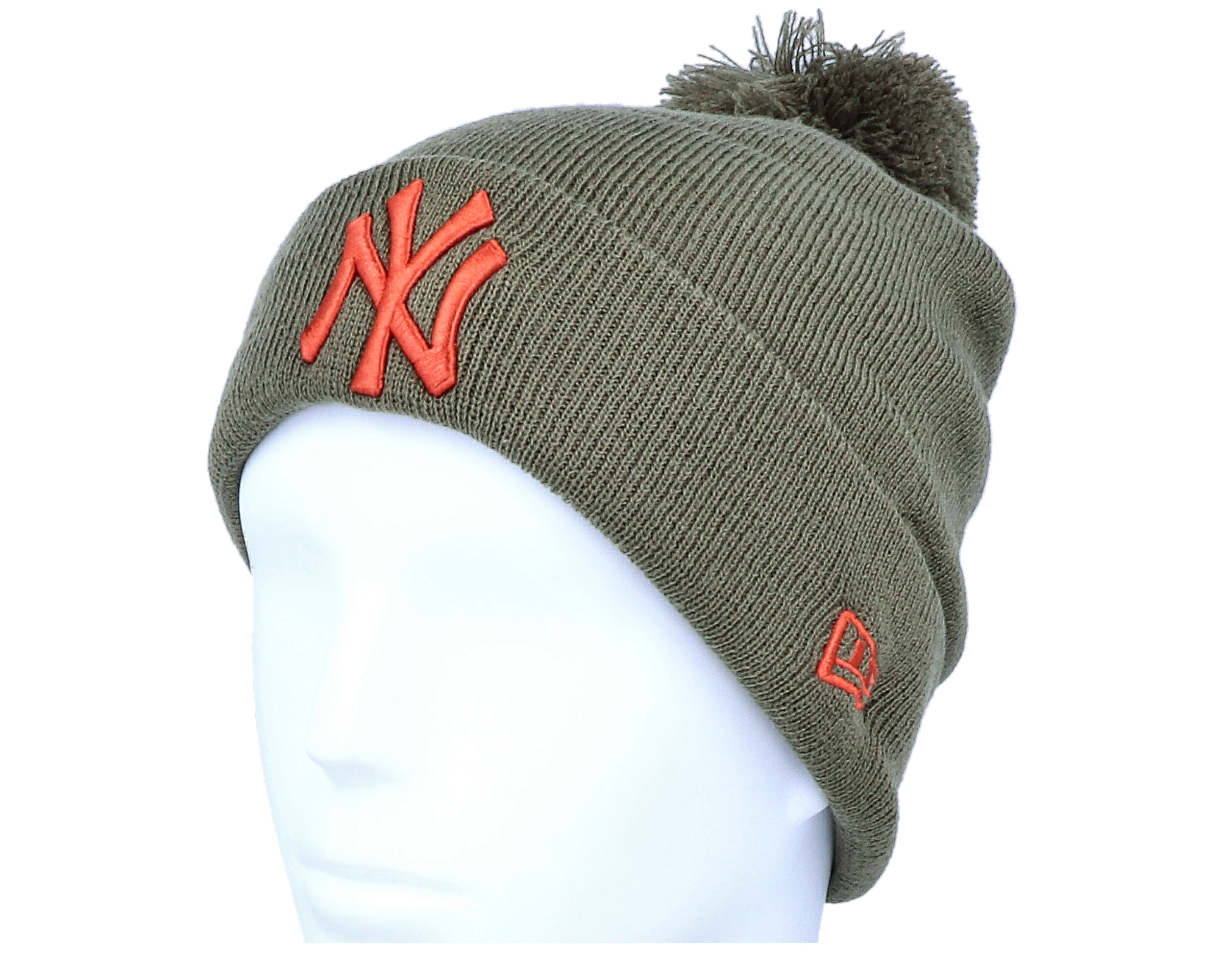 New York Yankees Essential Bobble Olive/Brown Pom New Era beanies