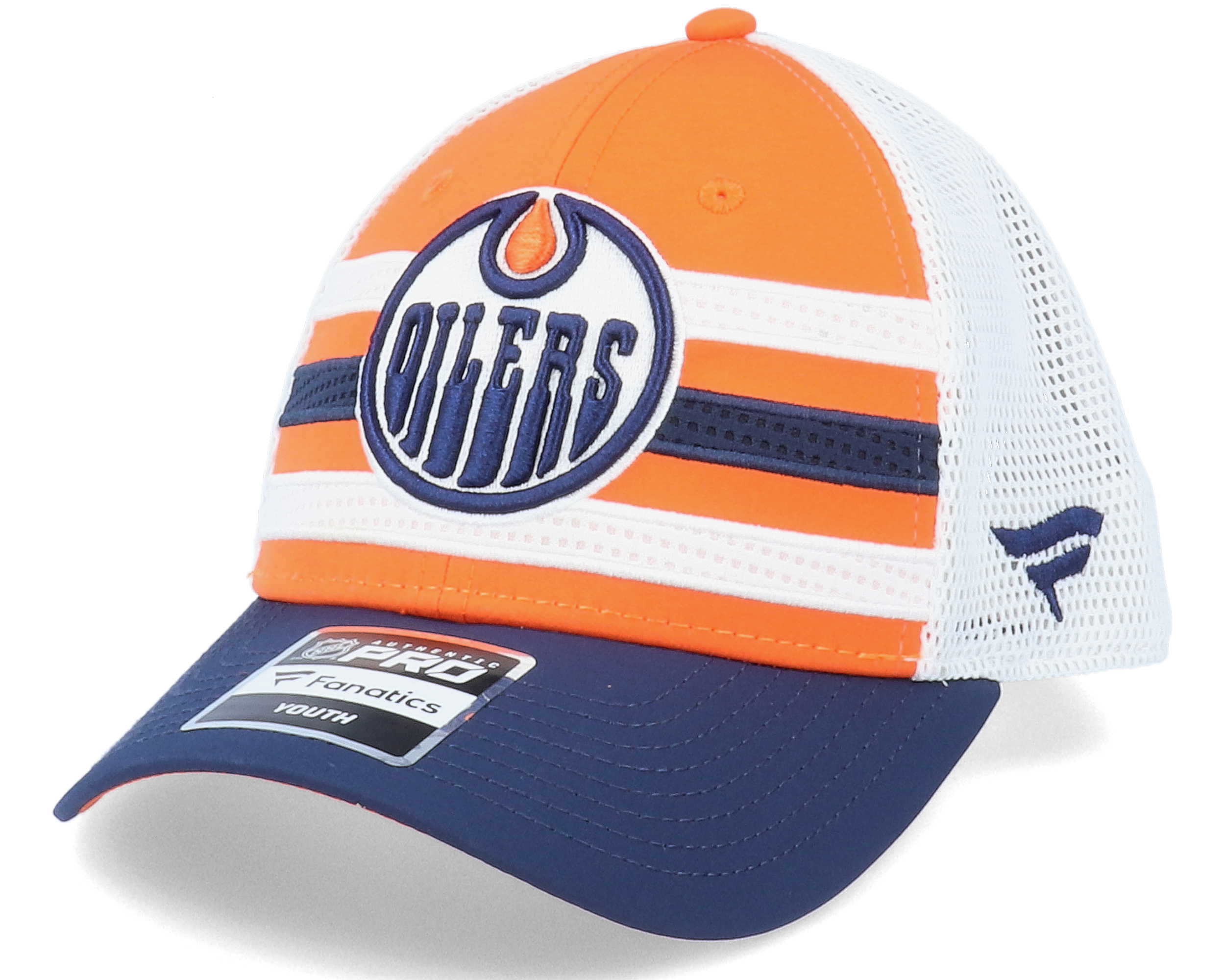 Kids Edmonton Oilers NHL Draft Home Structured Orange/White Trucker