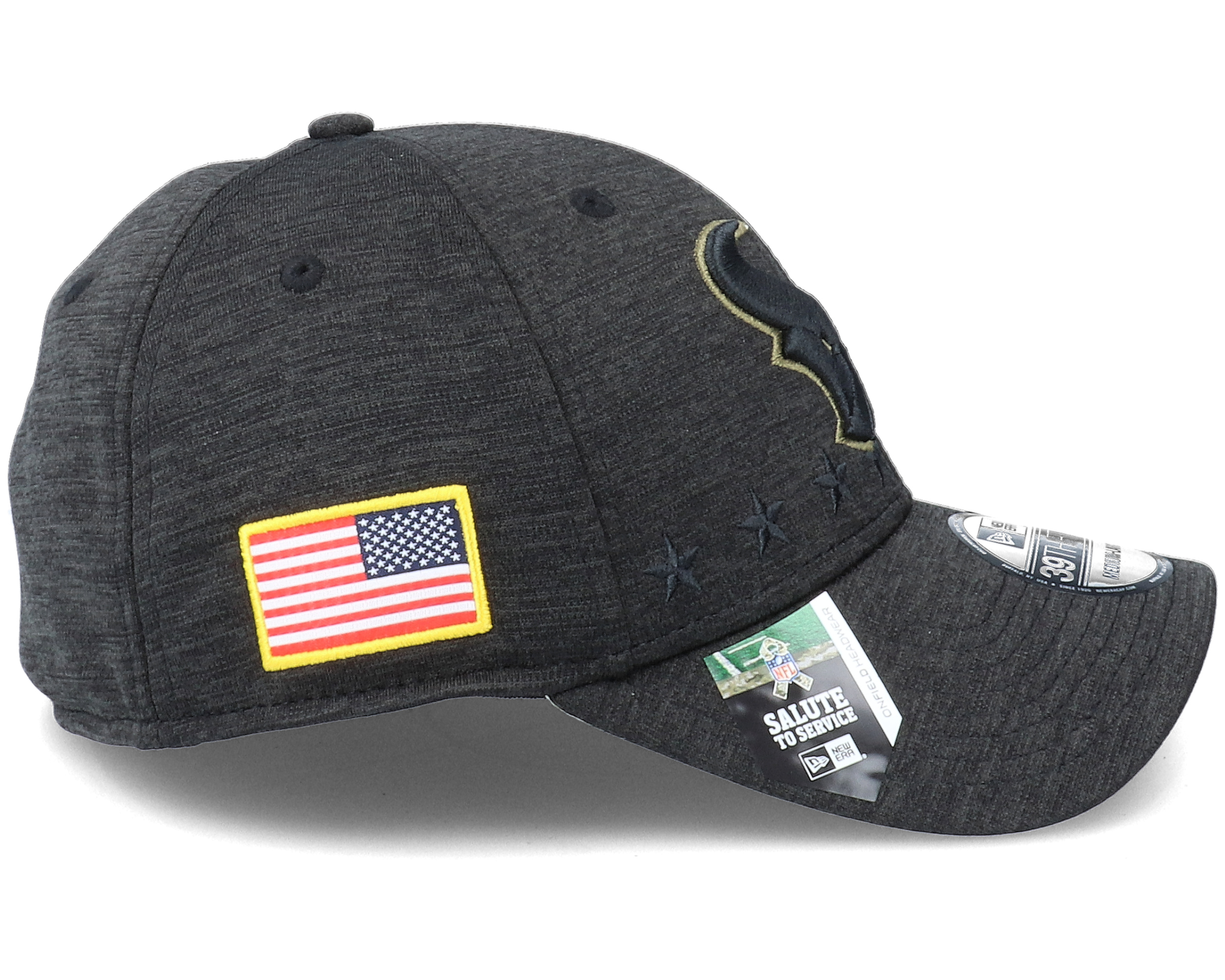 Houston Texans Salute To Service 39Thirty NFL 20 Heather Black Flexfit