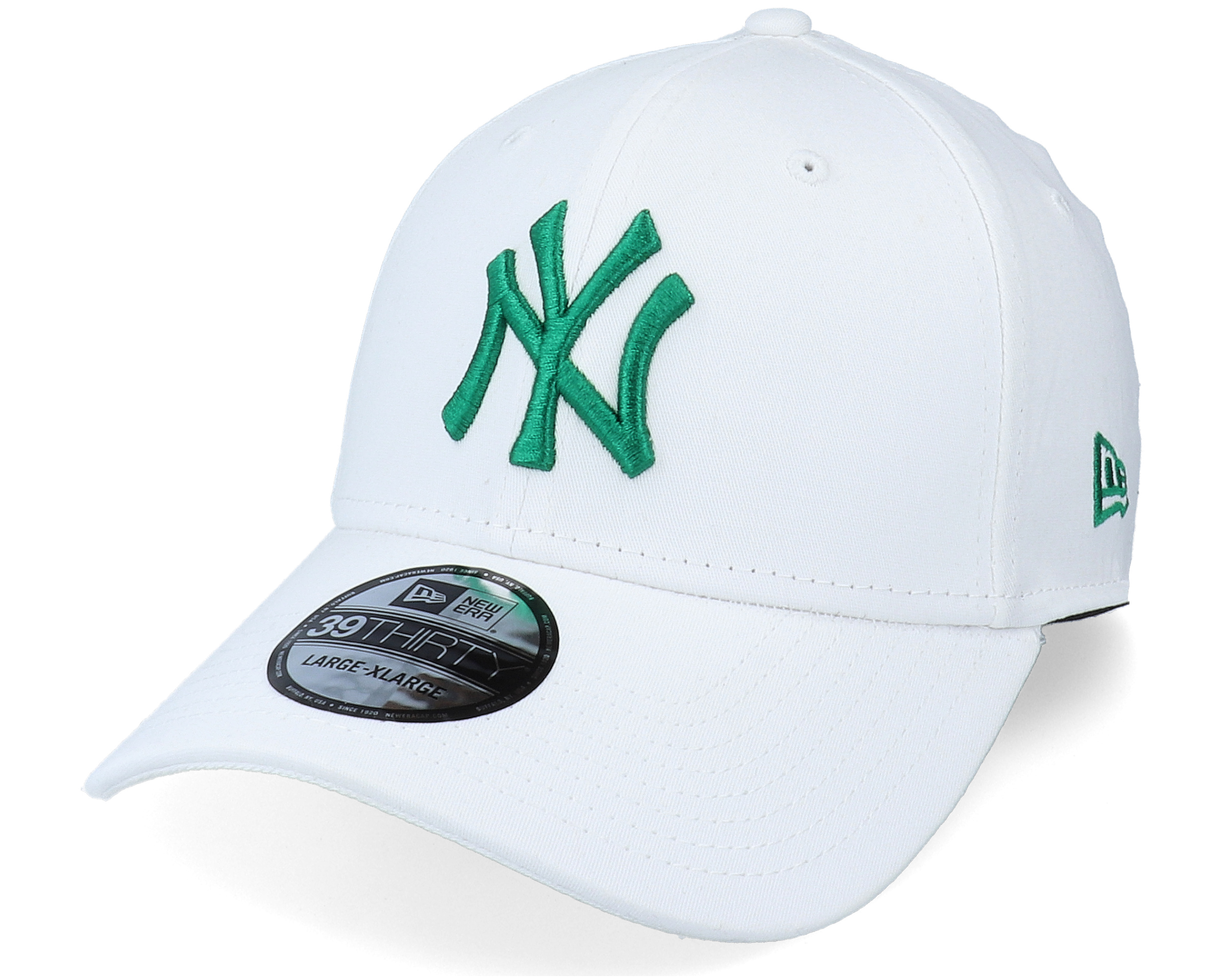 New York Yankees League Essential 39THIRTY White/Green Flexfit - New ...