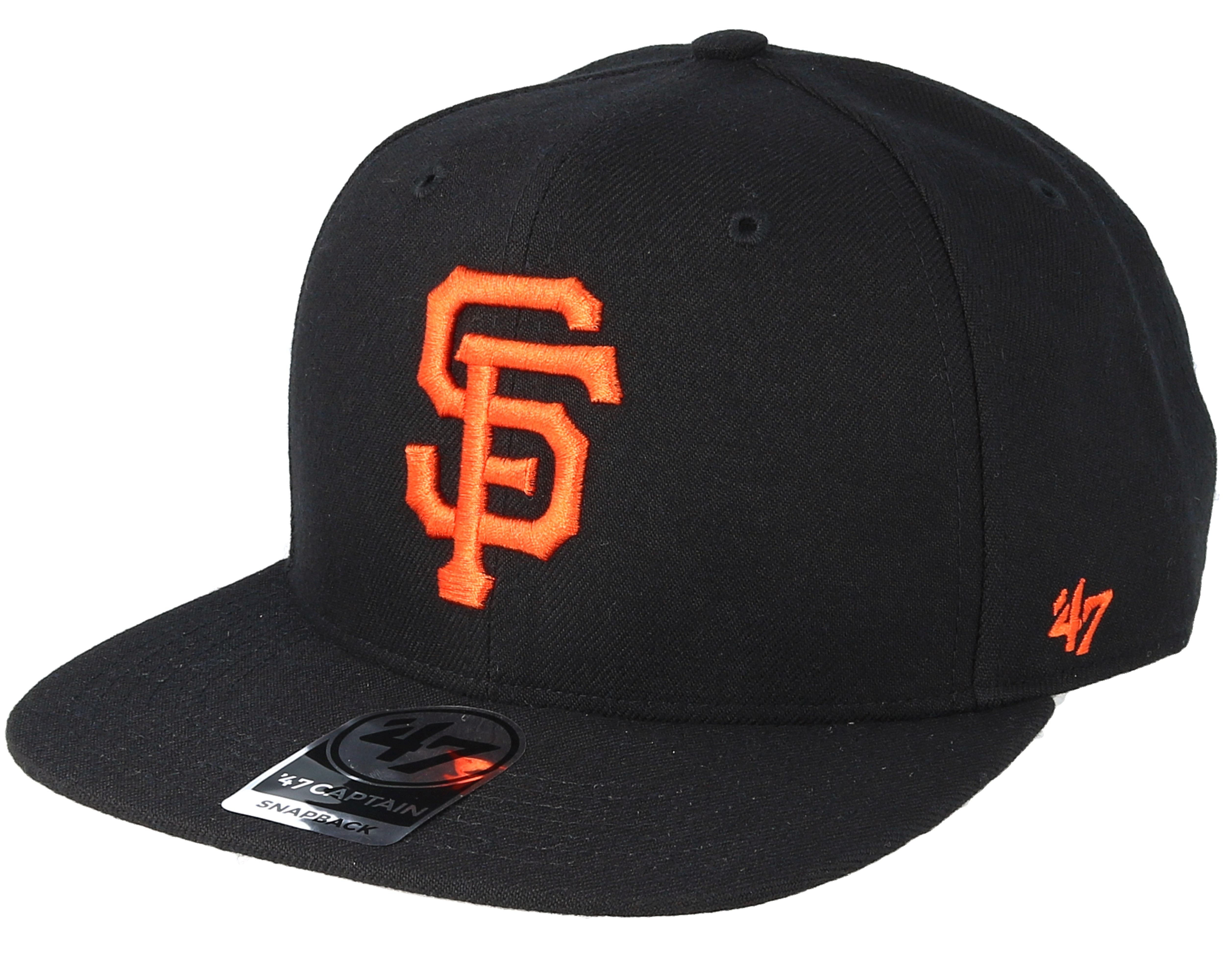 SF Giants Sure Shot Black/Orange Snapback 47 Brand caps Hatstore.co.uk