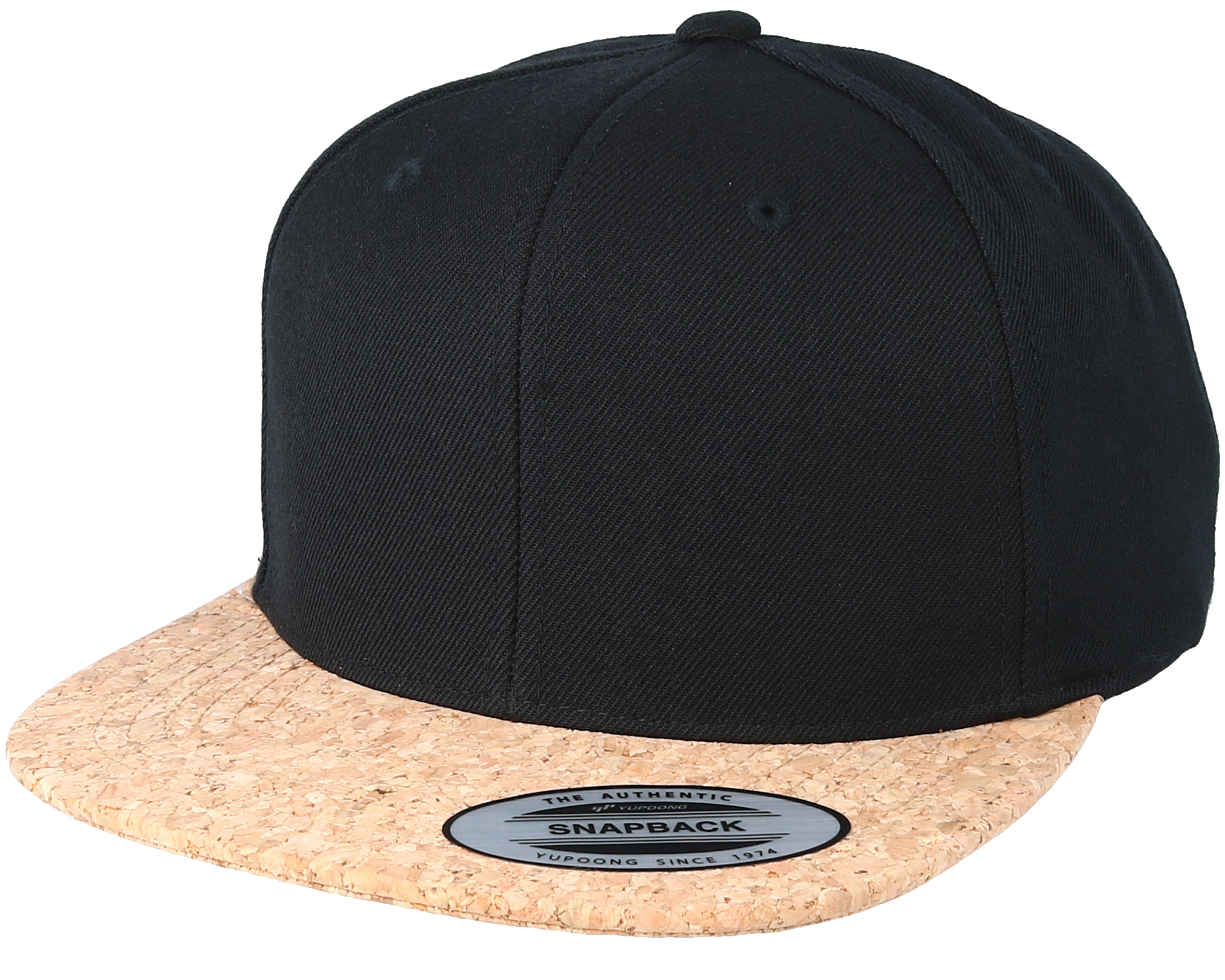 Black/Cork Snapback Yupoong caps Hatstore.co.uk