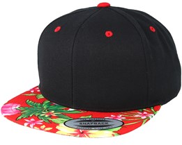 Hawaiian Black/Red Snapback - Yupoong