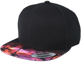 Sunset Peak Visor Black Snapback - Yupoong