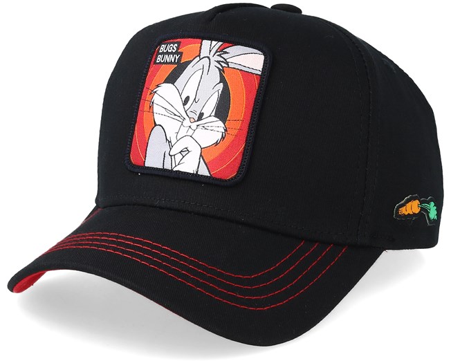 Looney Tunes Bugs Bunny Black Red Adjustable - Capslab Caps 