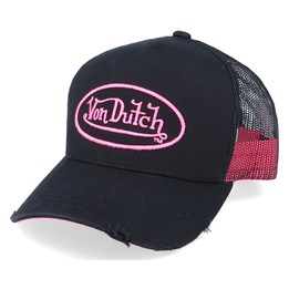Oval Patch Black/Neon Pink Trucker 