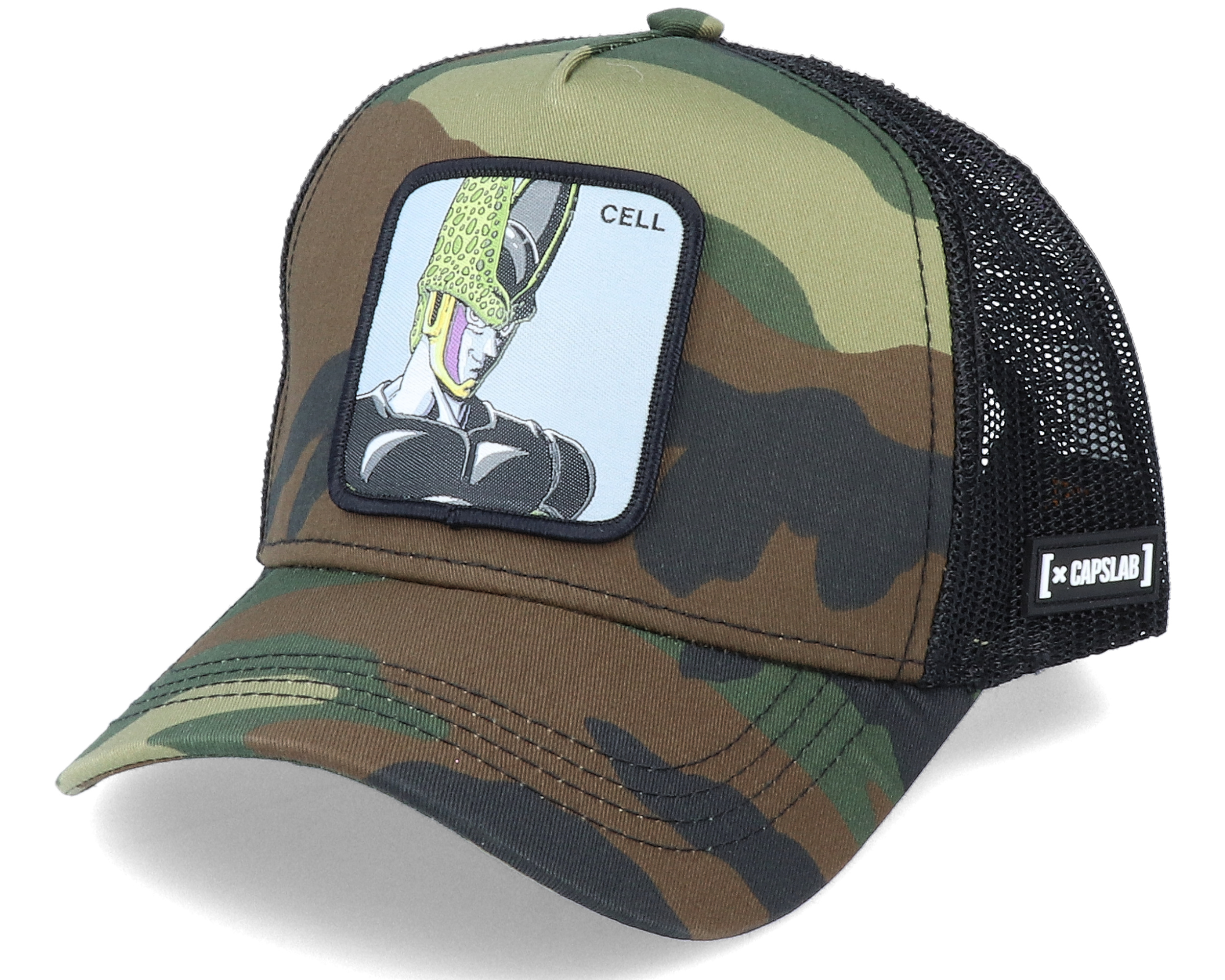 Dragon Ball Z Cell Camo/Black Trucker Capslab caps Hatstore.sg