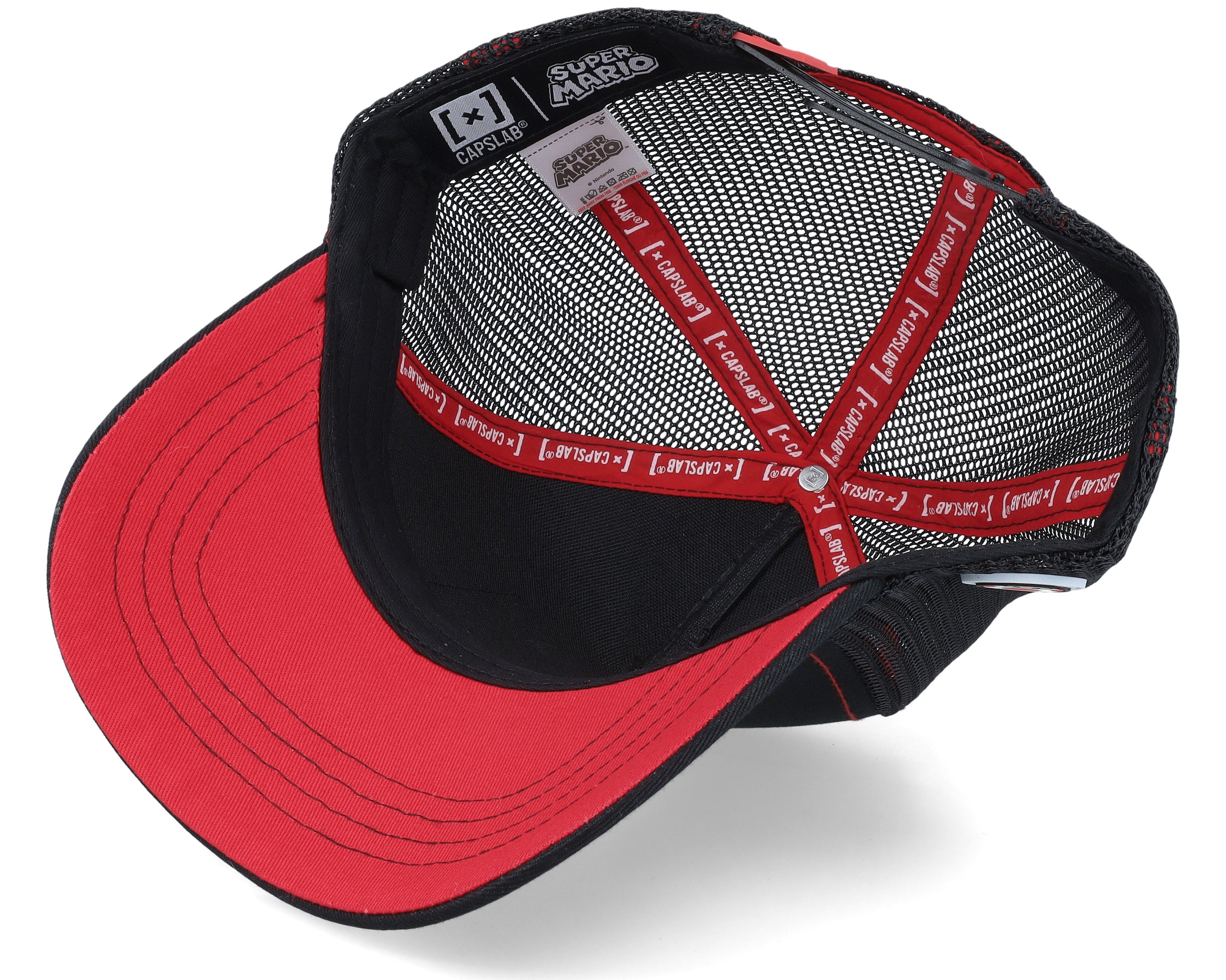 Super Mario Bros Toad 2 Black Trucker Capslab caps Hatstore.co.uk