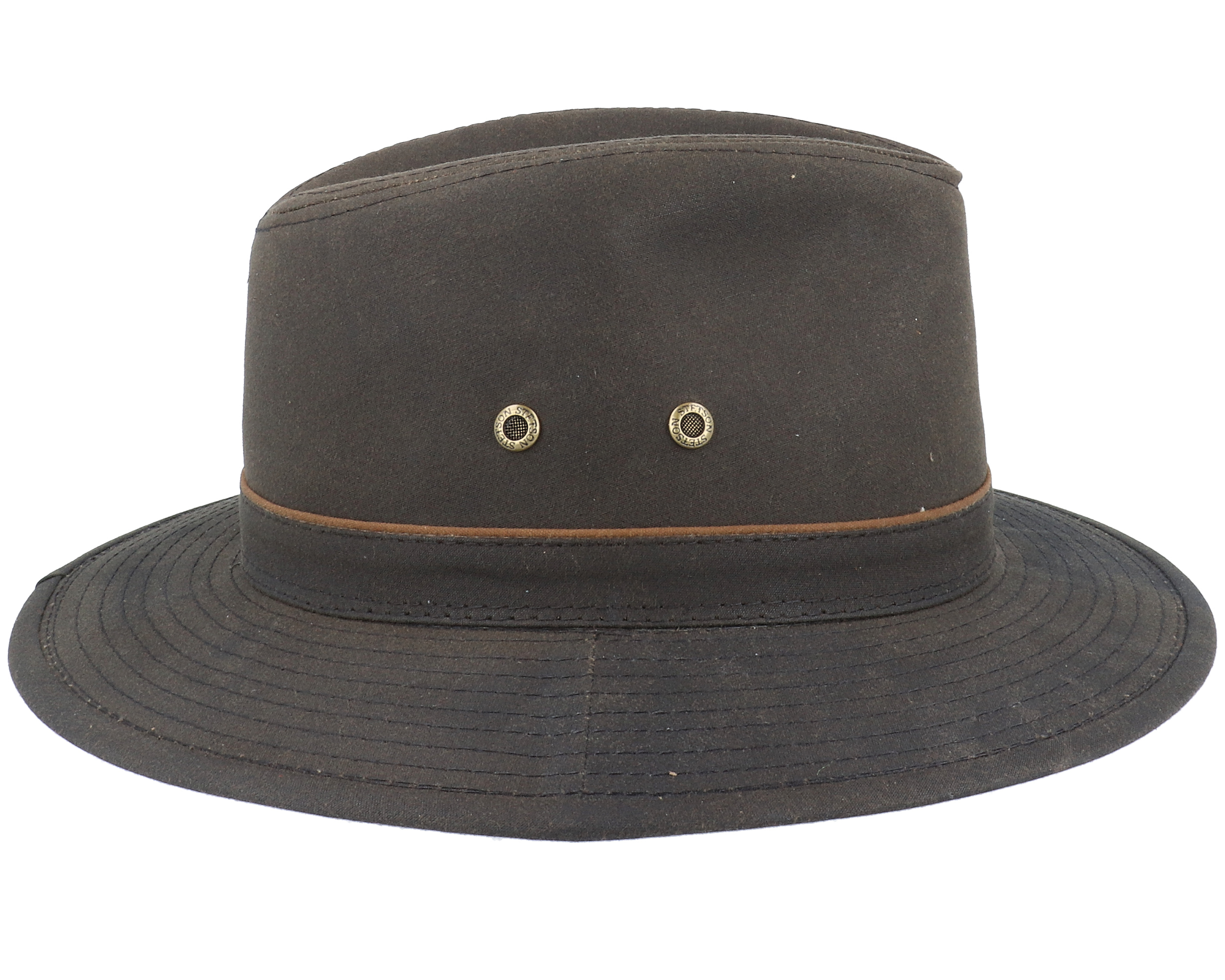 Ava Waxed Cotton Brown Trilby Stetson hats