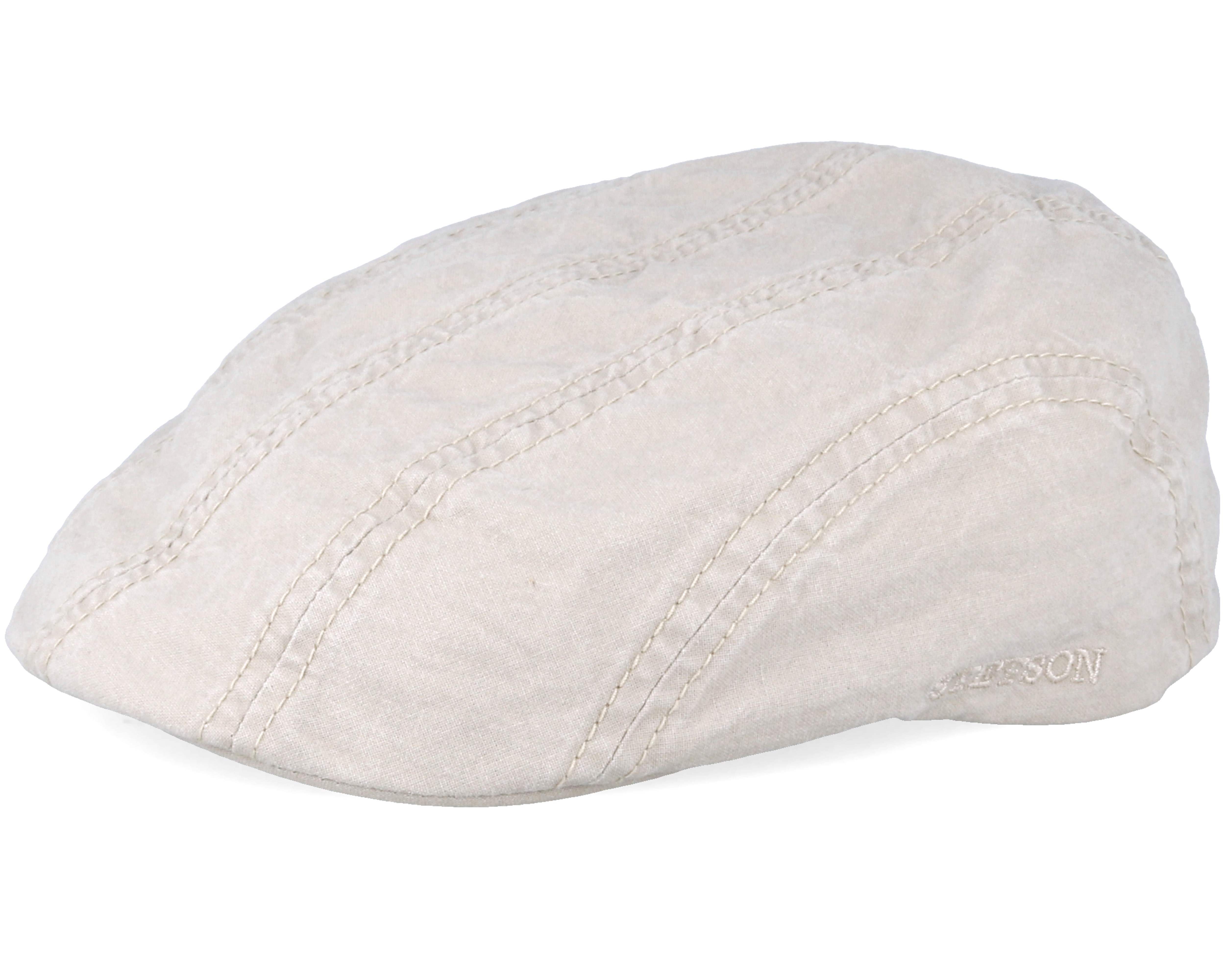 Ivy Delave Organic Cotton Beige Flat Cap Stetson caps