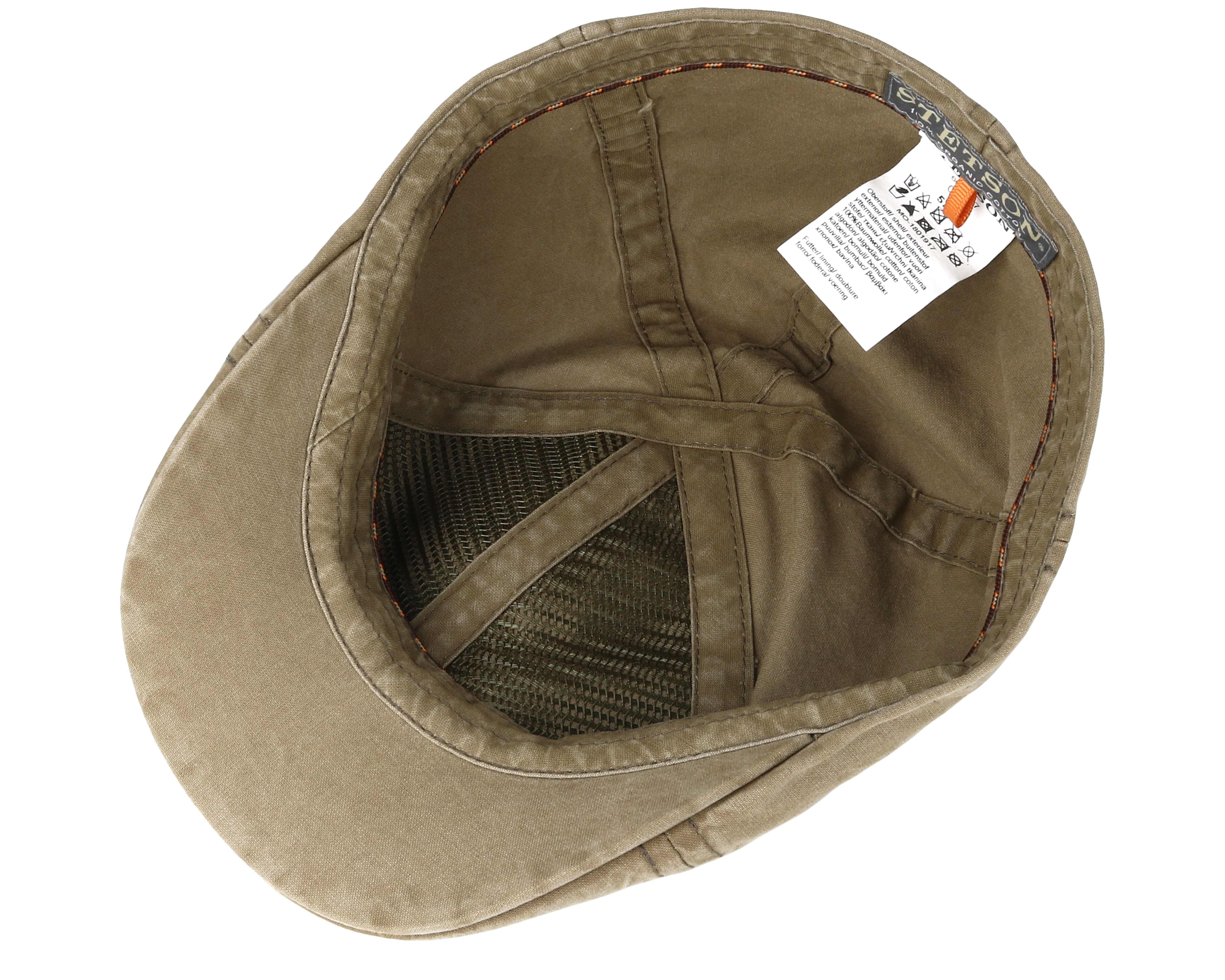 Texas Organic Cotton Khaki Flat Cap Stetson keps Hatstore.se