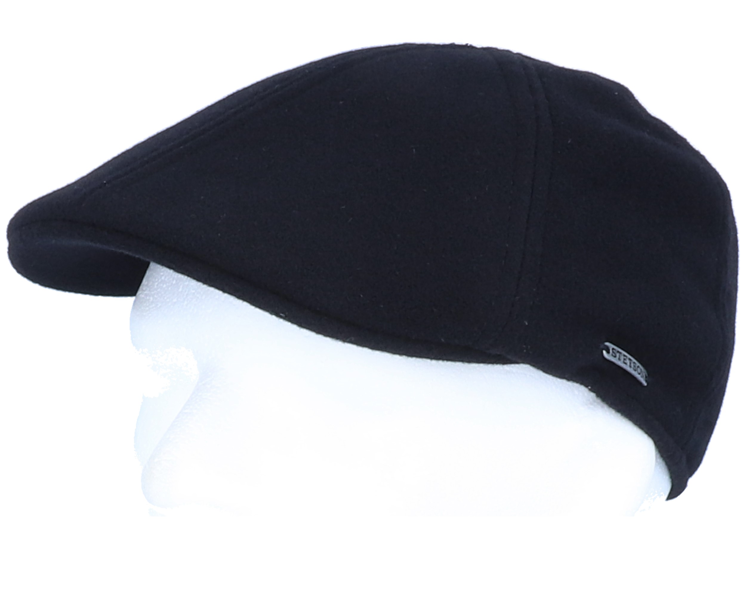 Texas Wool/Cashmere Ear Flap Black Flat Cap Stetson Flat caps