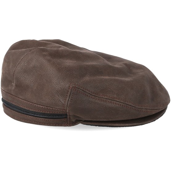 stetson leather flat cap