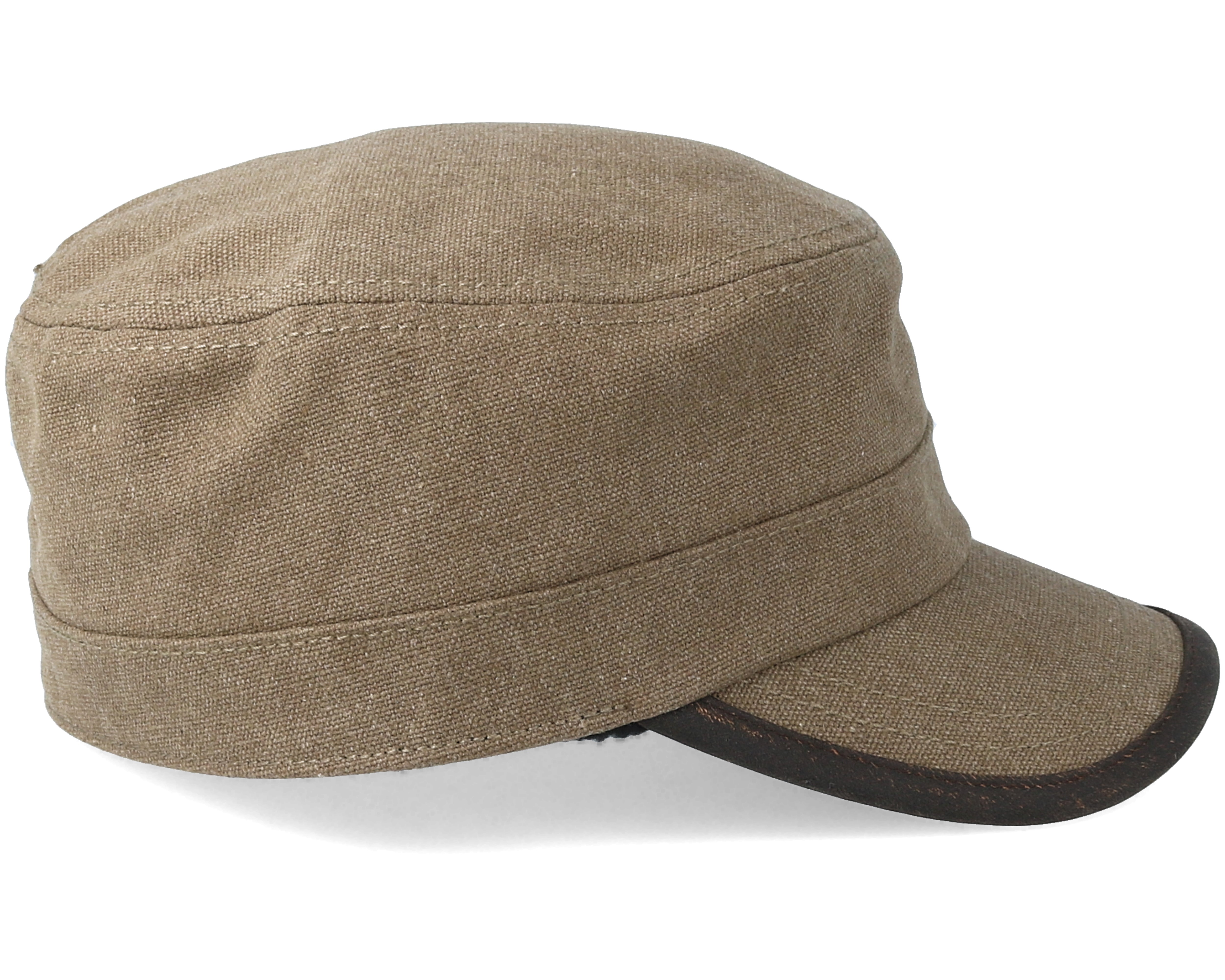 Hatteras Pigskin Khaki Flat Cap Stetson caps