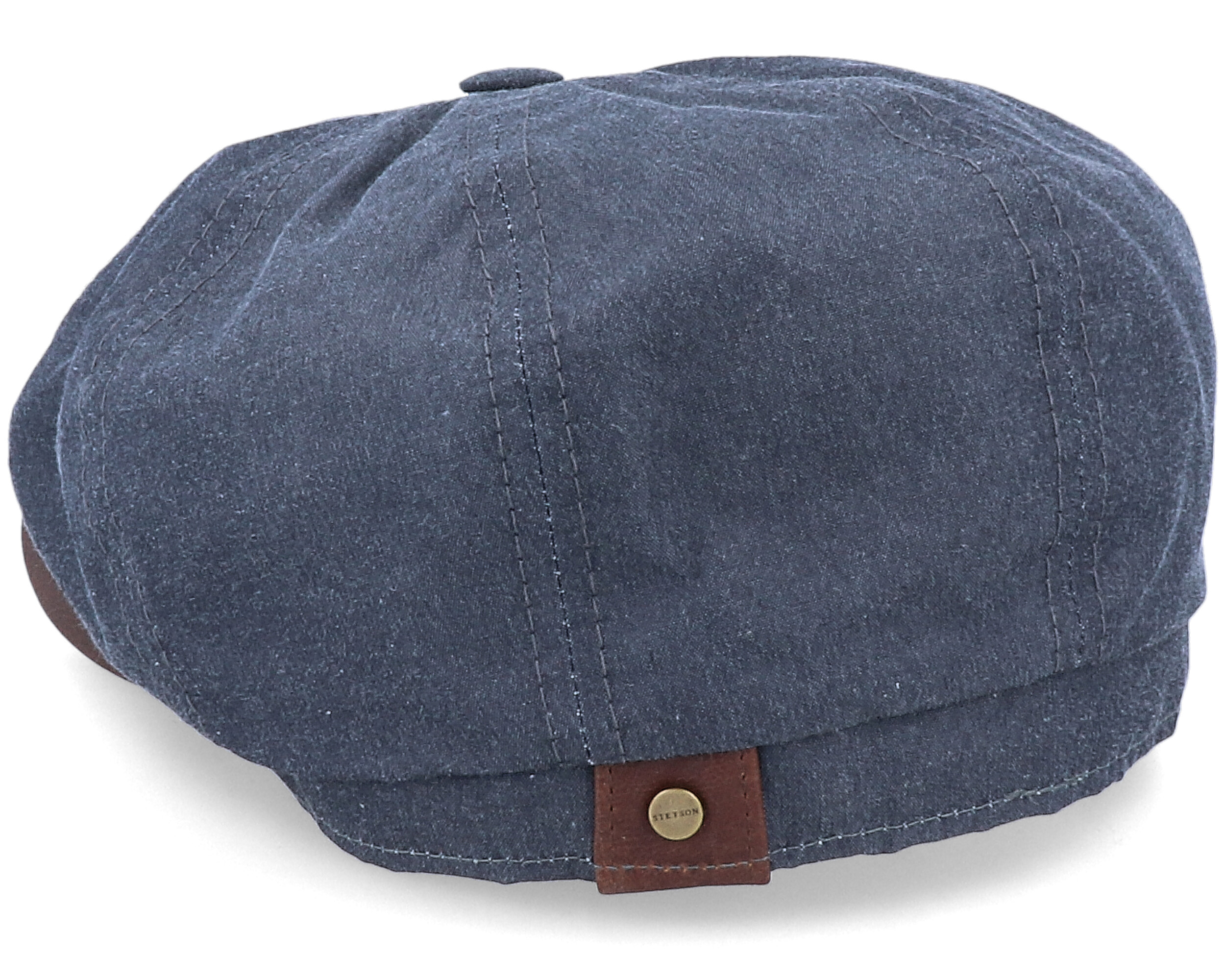 Hatteras Waxed Cotton Navy Flat Cap Stetson caps