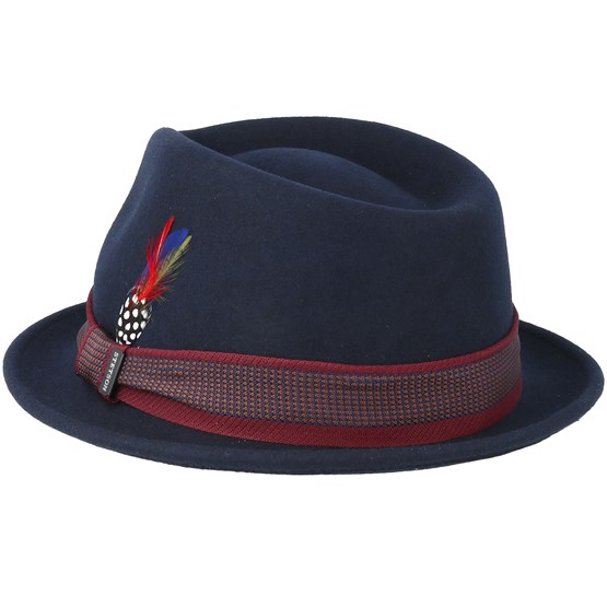Woolfelt Navy Trilby Stetson hats Hatstore.co.uk
