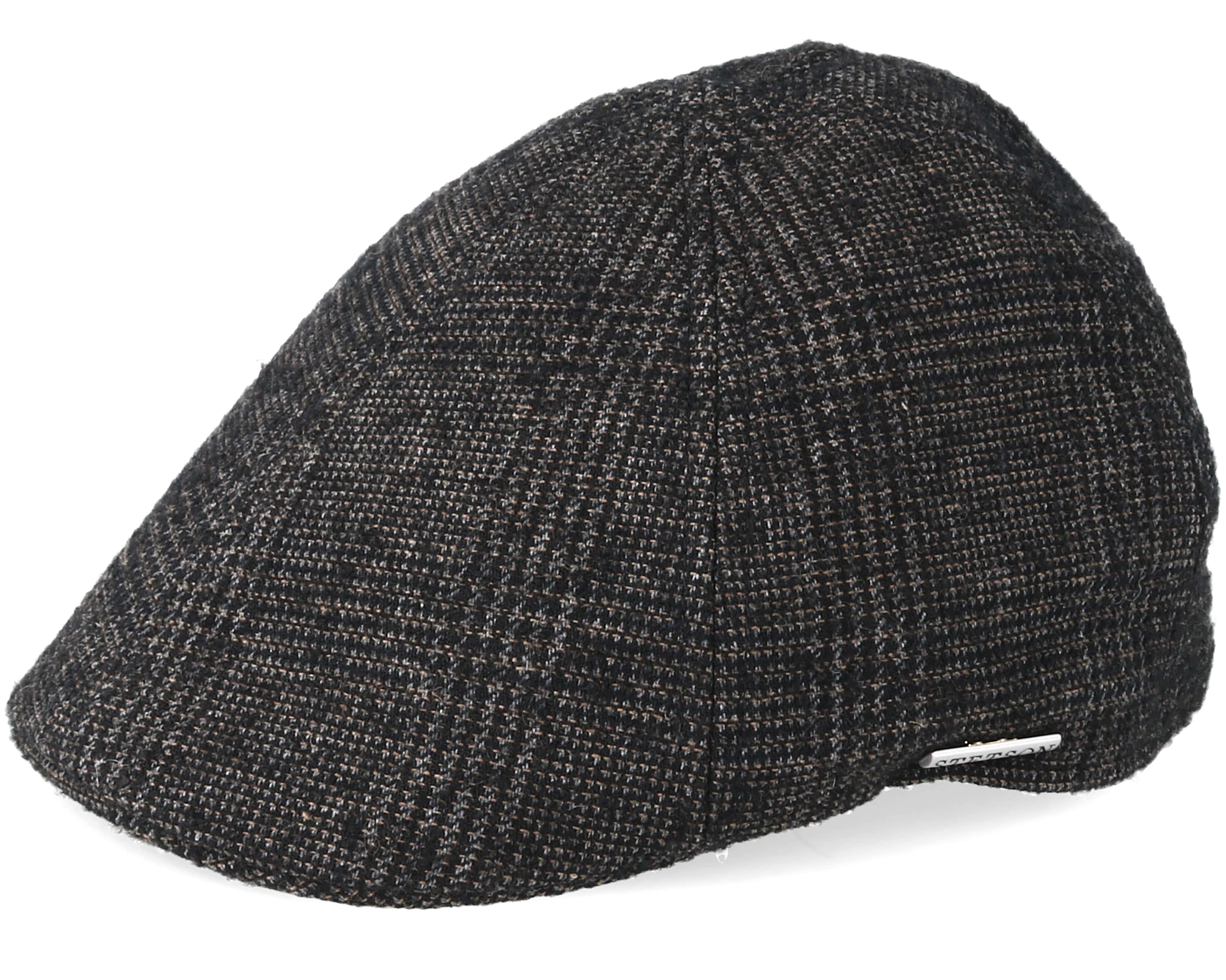 Texas Wool Brown/Black Flat Cap - Stetson caps | Hatstore.co.uk